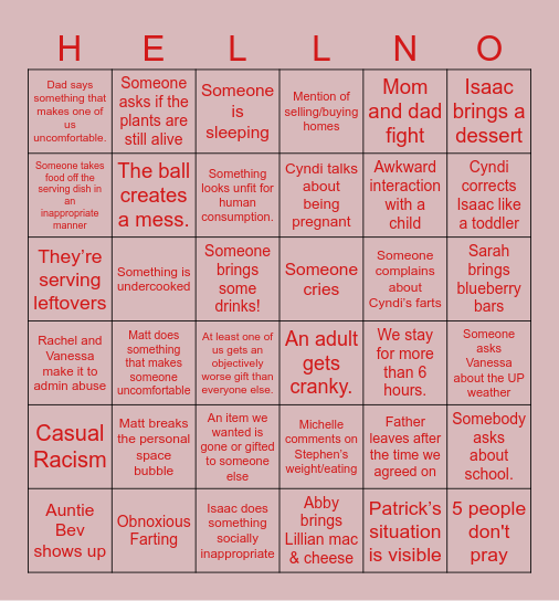 Christmas 2025 Bingo Card