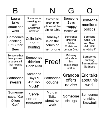 Christmas Bingo Card