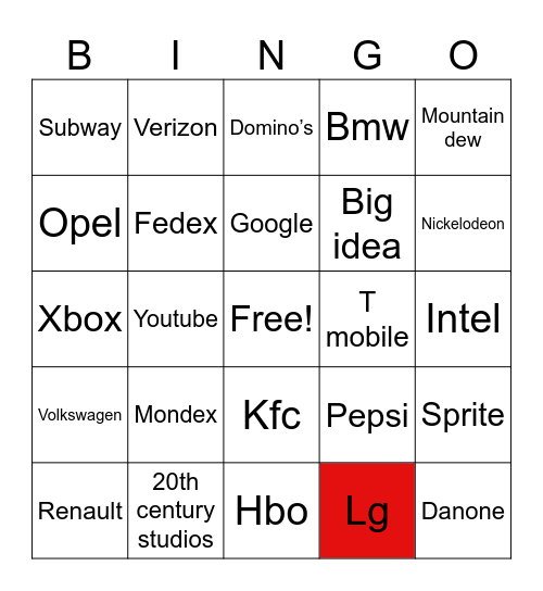 Full best animation logos Bingo Card