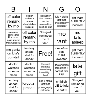 x-mas bingo Card