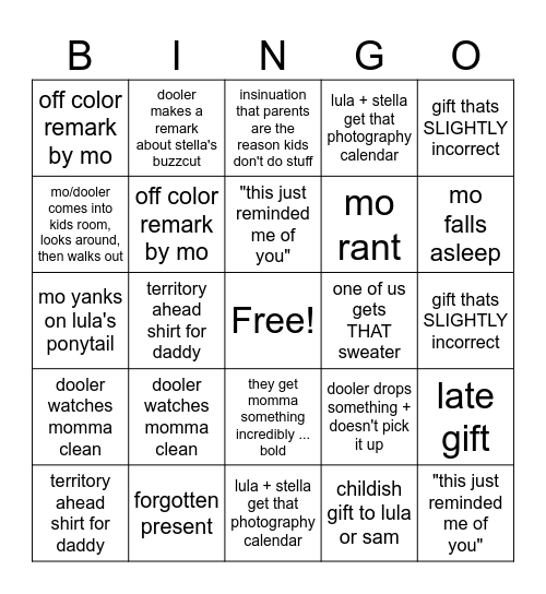 x-mas bingo Card