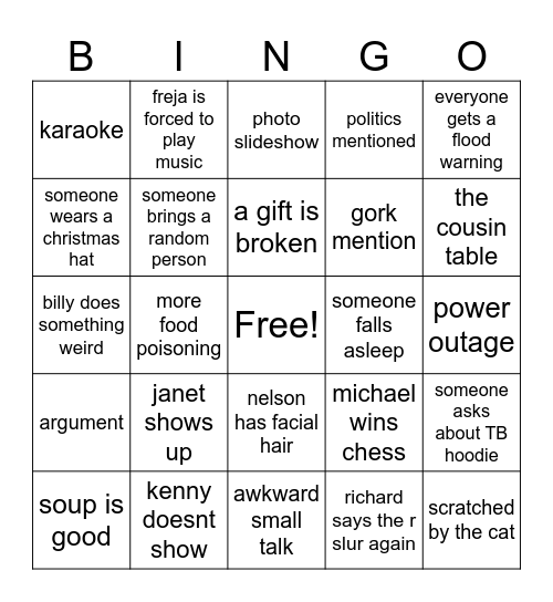 christmas Bingo Card