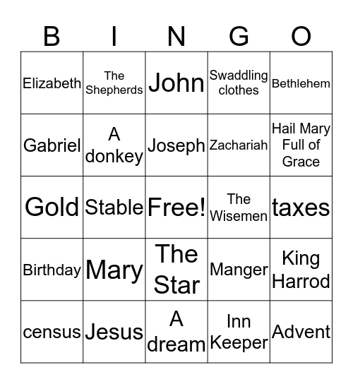 Christmas Bingo Card