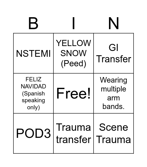 GV 2025 XMAS BINGO Card