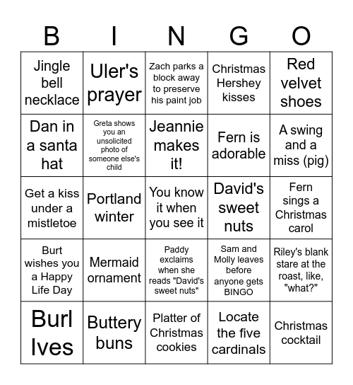 A Festive Holiday... Bingo Card