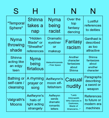 Darksome Mirror Bingo Card