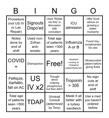 Med Bingo Card