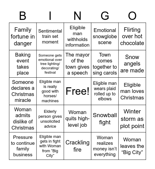 We Love You, Hallmark Bingo Card