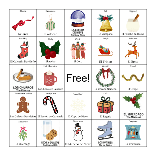Christmas Loteria 25 Bingo Card
