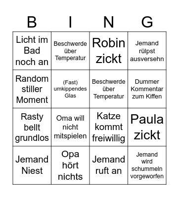 Bilder Bingo Card