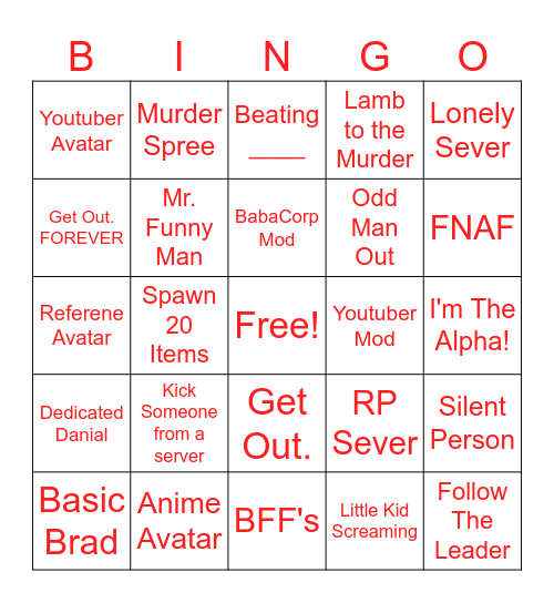 Bonelab Bingo Card