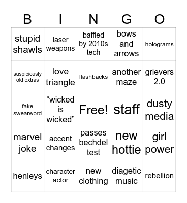 maze runner 2 Bingo Card