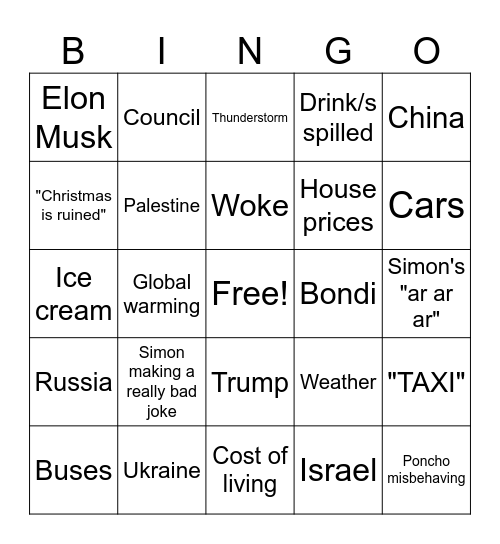 Christmas Bingo Card