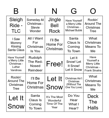 Christmas Bingo Card