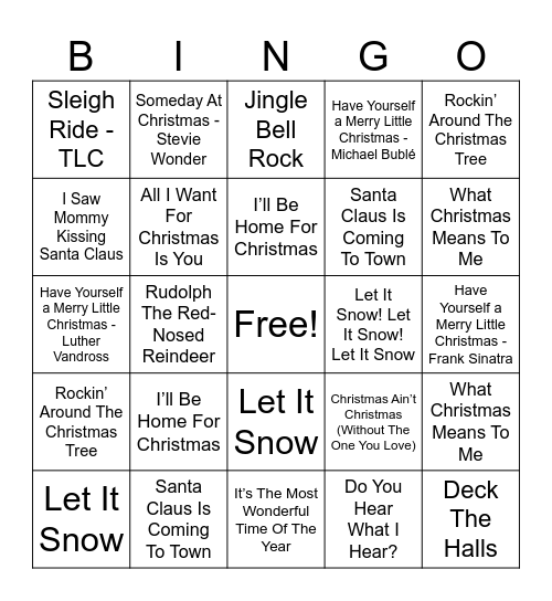 Christmas Bingo Card