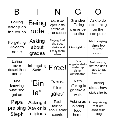 Christmas 2025 Bingo Card