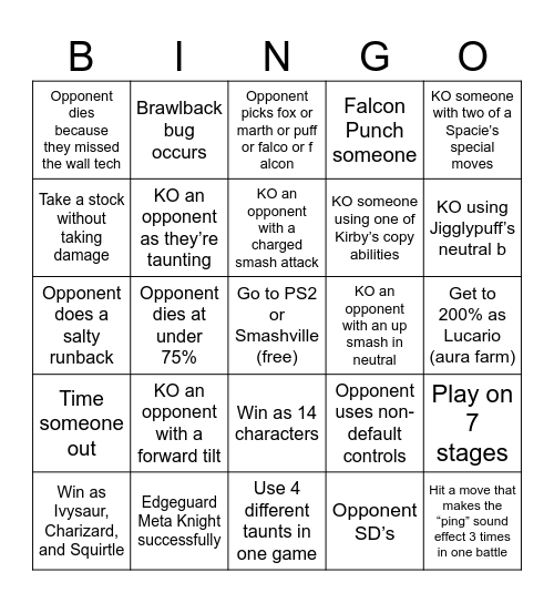 Brawlback Alpha Bingo (PM) Bingo Card
