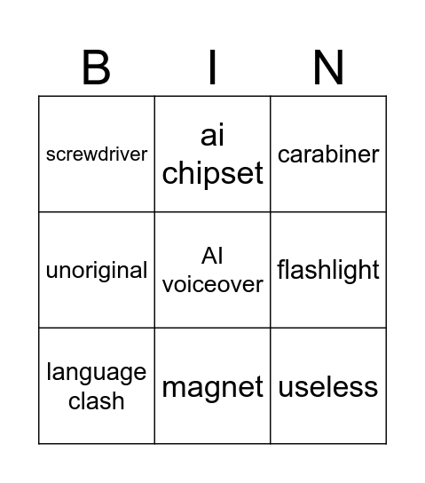 kickstarter slop bingo Card