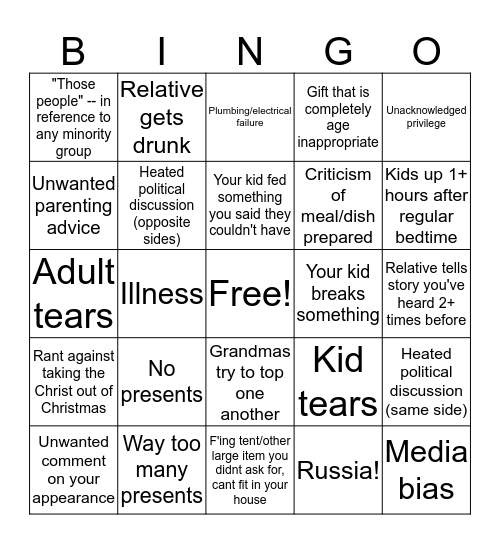 Christmas Bingo Card