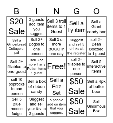 Candy Card Bingo Card