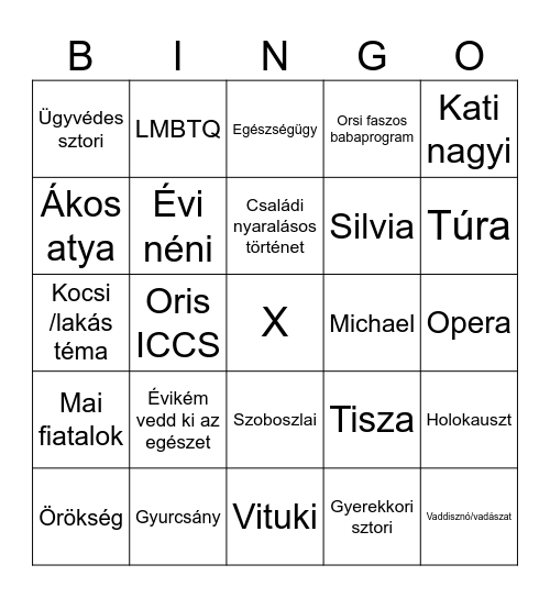Karácsonyi Bingo Card