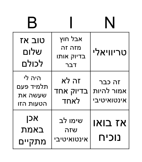 פופובינגו Bingo Card