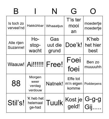 Bruinhorst Bingo Card