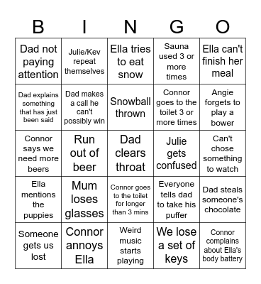 Christmas Bingo Card