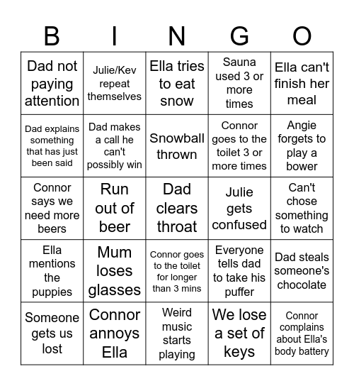 Christmas Bingo Card