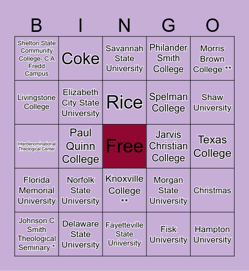 Villa 50&51 -  Bingo Card