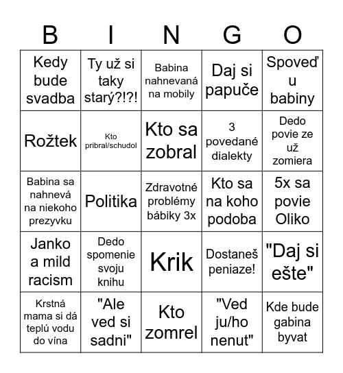 25. December Bingo Card
