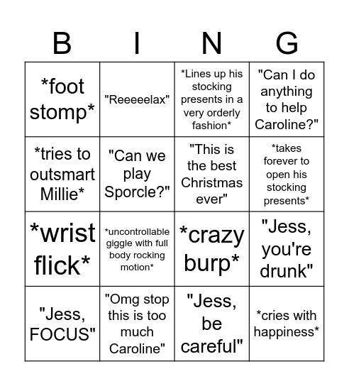 Scott Bingo Card