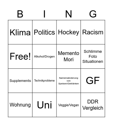 Christmas in Family Bingo Card