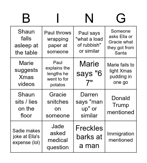 ZLpe Bingo Card