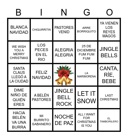 CHRISTMAS AT Bingo Card