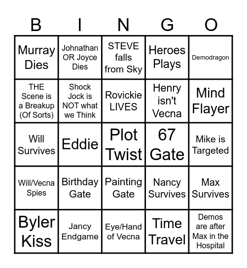 S5V2 Bingo Card