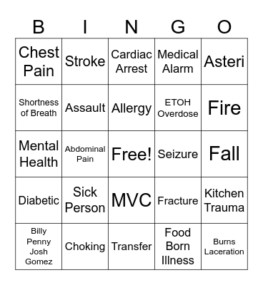 Christmas Bingo Day Shift Bingo Card
