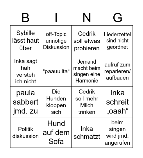 Weihnachten 2025 Bingo Card