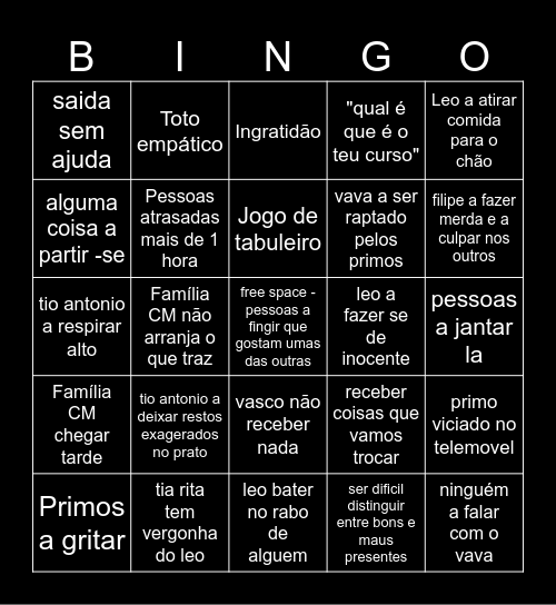 Natal Aguiar Bingo Card