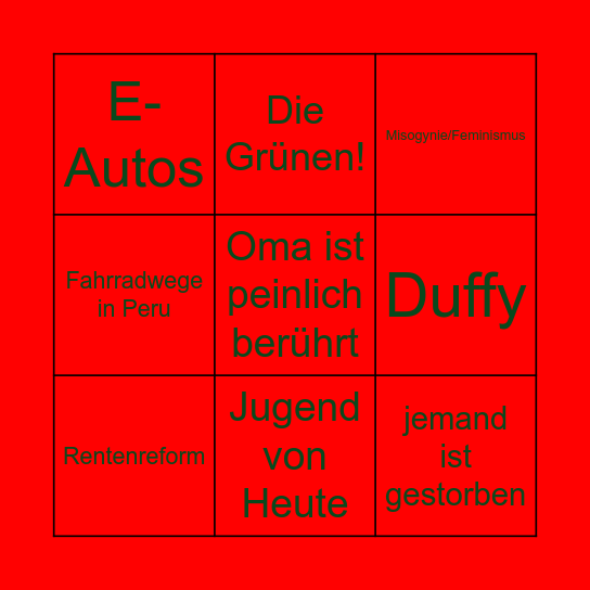 Bullshitbingo Gerdes Bingo Card