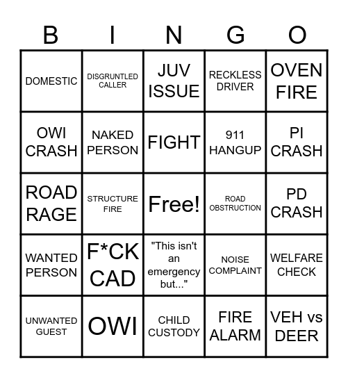 DISPATCH CHRISTMAS BINGO Card
