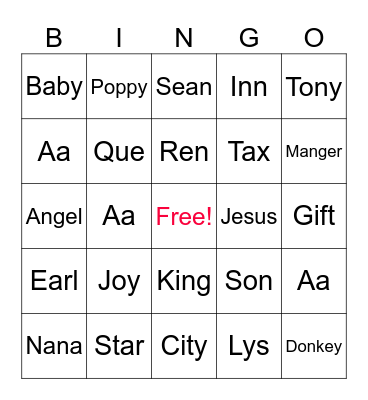 Fam Bingo 2025 Bingo Card