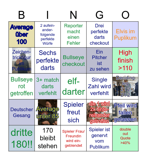 D A R T S     Liste 2 Bingo Card