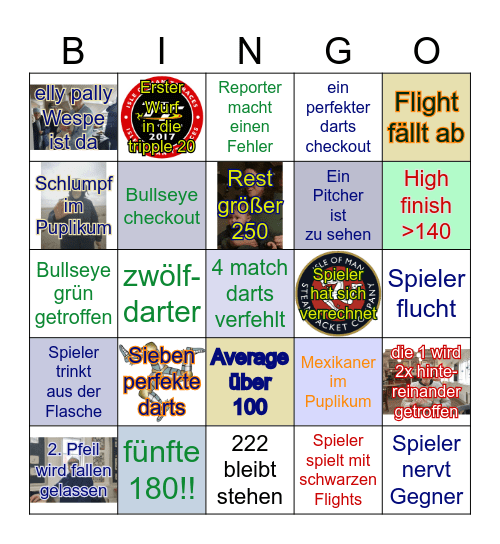 D A R T S     Liste 3 Bingo Card