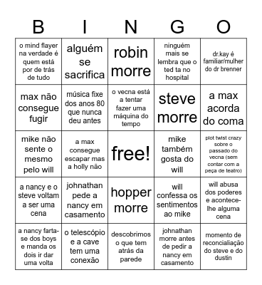 Stranger Things S5 PT2 Bingo Card