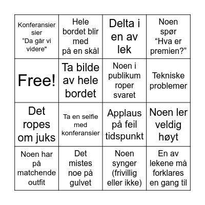 Julebingo C Bingo Card