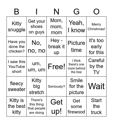 Christmas 2025 Bingo Card