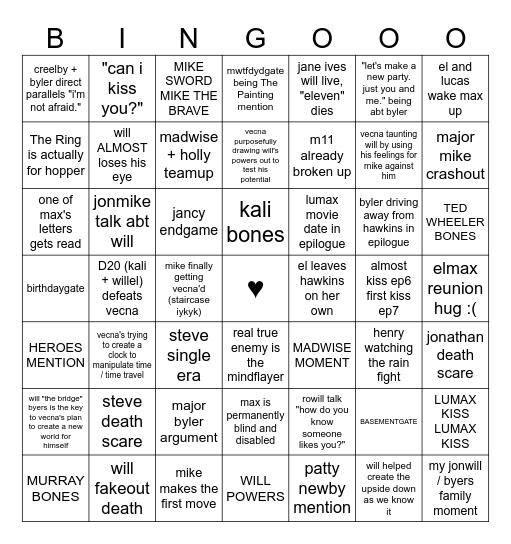 ST5 Bingo Card