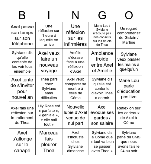 Noël Épisode 2 Bingo Card