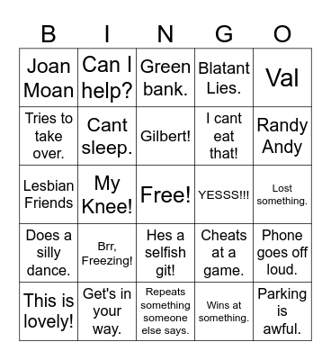 Granny Pat Bingo Card